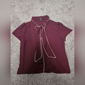 Forever 21 Burgandy tie neck, juniors size xl